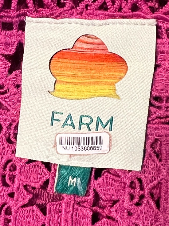 FARM Rio Pink Alucina Luz Guipire Crop Top M - Picture 8 of 11